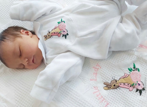 Flopsy Bunny Velour BabyGrow- White