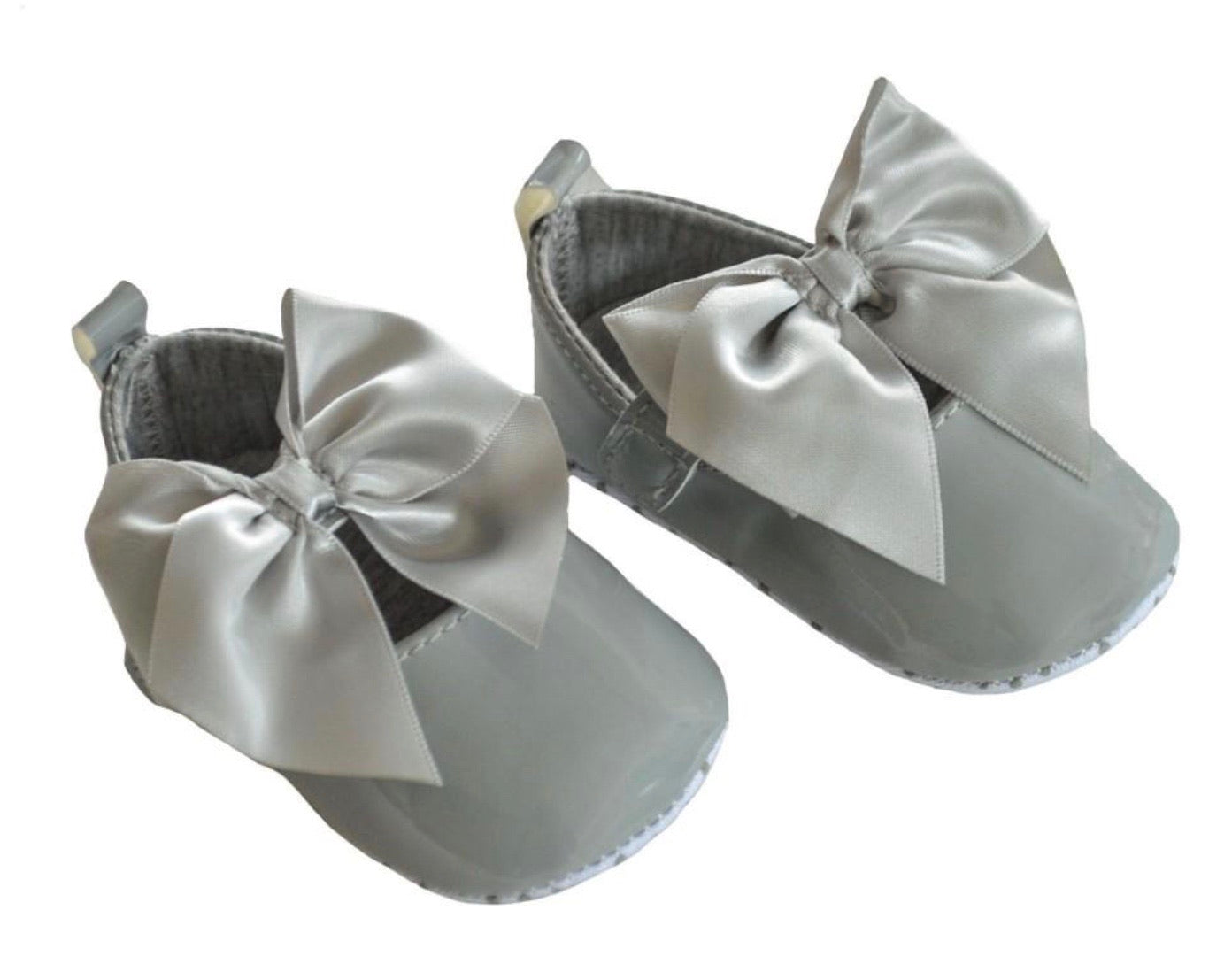 soft touch soft sole shoes grey large bow 