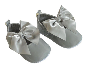 soft touch soft sole shoes grey large bow 