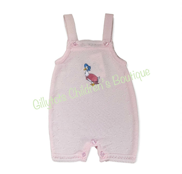 Flopsy Bunny Jemima Puddleduck Short Knitted Dungaree - Pink