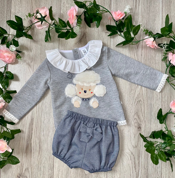 Baby Girls Frilly Collar Jam Pants Set