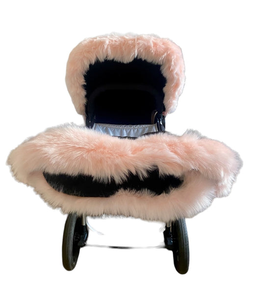 Extra Fluffy Faux Fur Pram Trim/Handmuff - Blush Pink