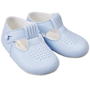 baby boys soft sole pram shoes light blue first steps baypods baypod