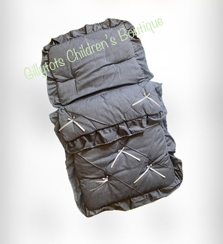 universal standard fit grey cosy toes Cosytoes footmuff zip Gillytots 