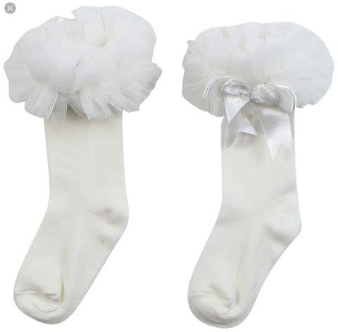 Beau Kid Ivory Tutu Knee Length Socks