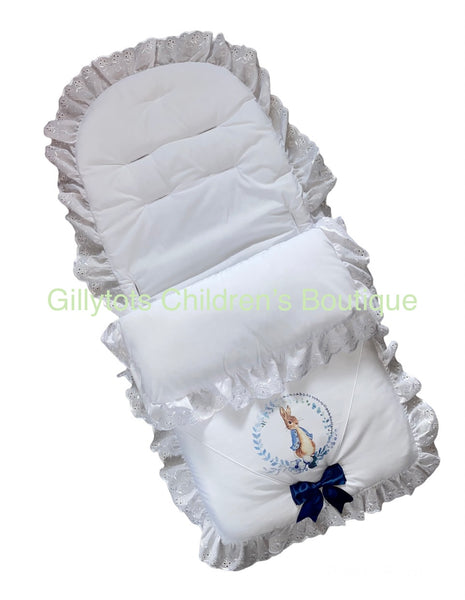 peter rabbit personalised footmuff cosytoes cosy toes foot muff pram accessories 