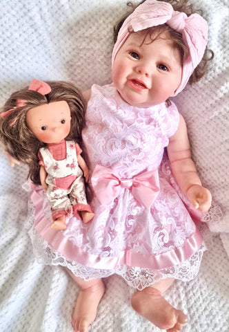 baby girls pink lace over dress 