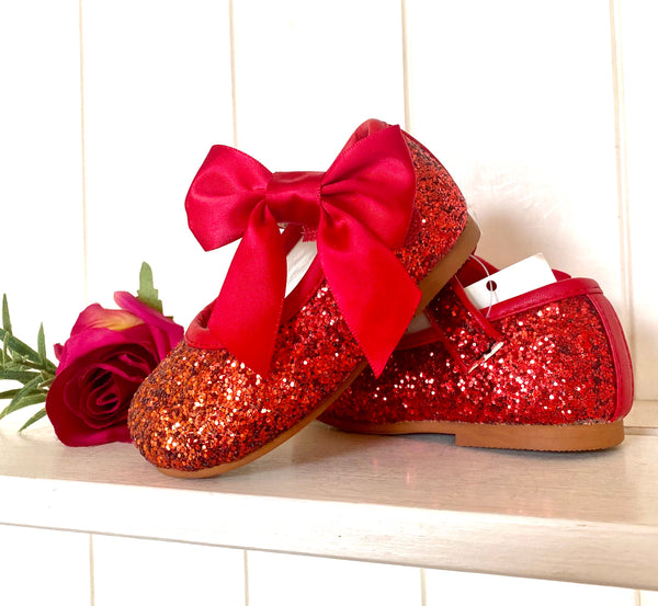 Sale Last one Couche Tot Mary Jane Shimmer Shoe - Side Bow