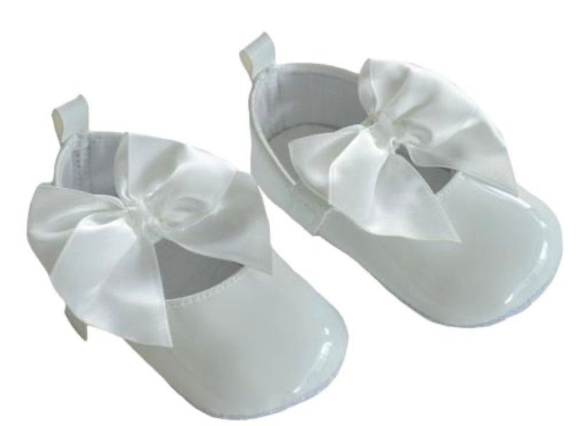 soft touch soft sole large satin bow white 
