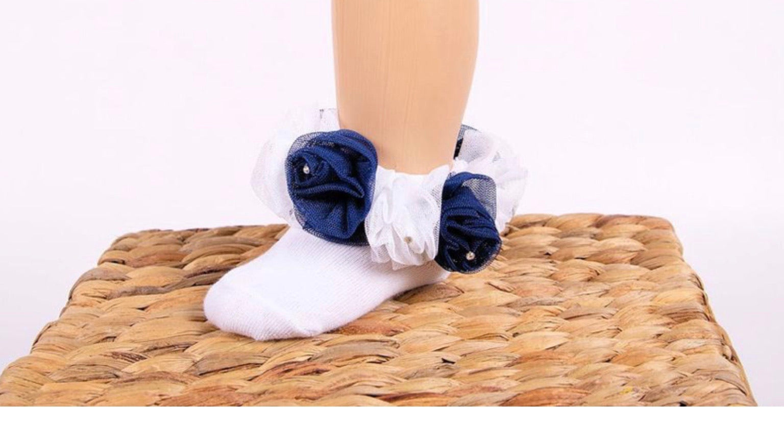 beau kid rose bud school socks navy white gillytots childrens boutique 