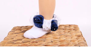 beau kid rose bud school socks navy white gillytots childrens boutique 