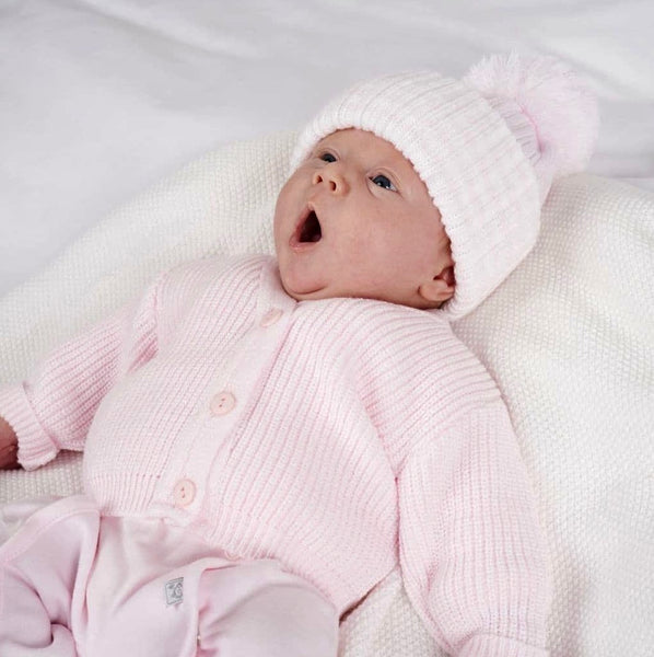 Dandelion Baby Girls Pink  premature Ribbed Cardigan
