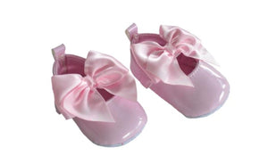 soft touch soft sole large pink bow shoes 