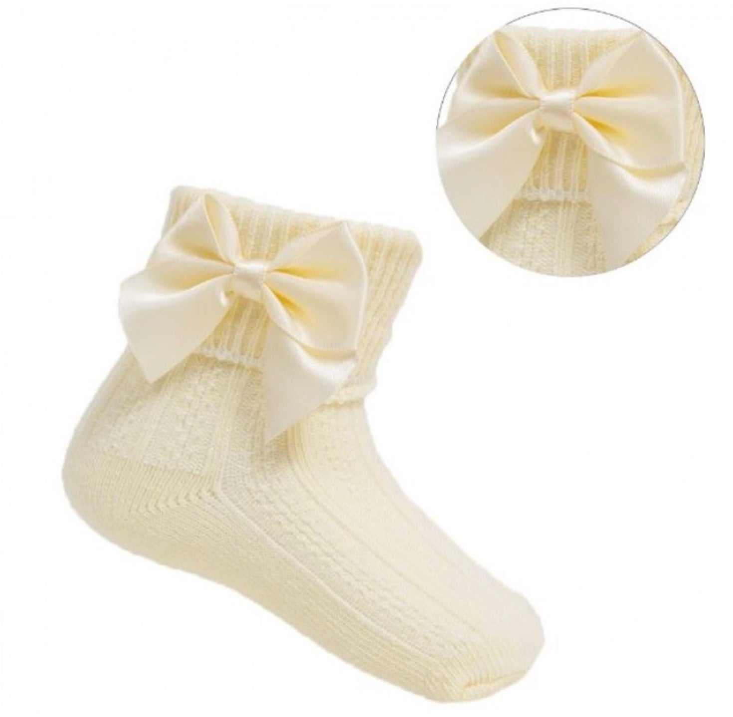 lemon baby girls ankle socks with bow 