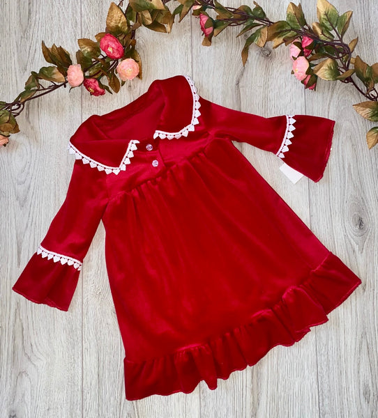 Soft Velour Girls Nightwear Dress