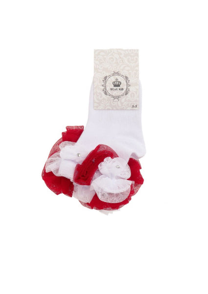 beau kid rose bud tutu socks with gems dimantes gillytots childrens boutique 