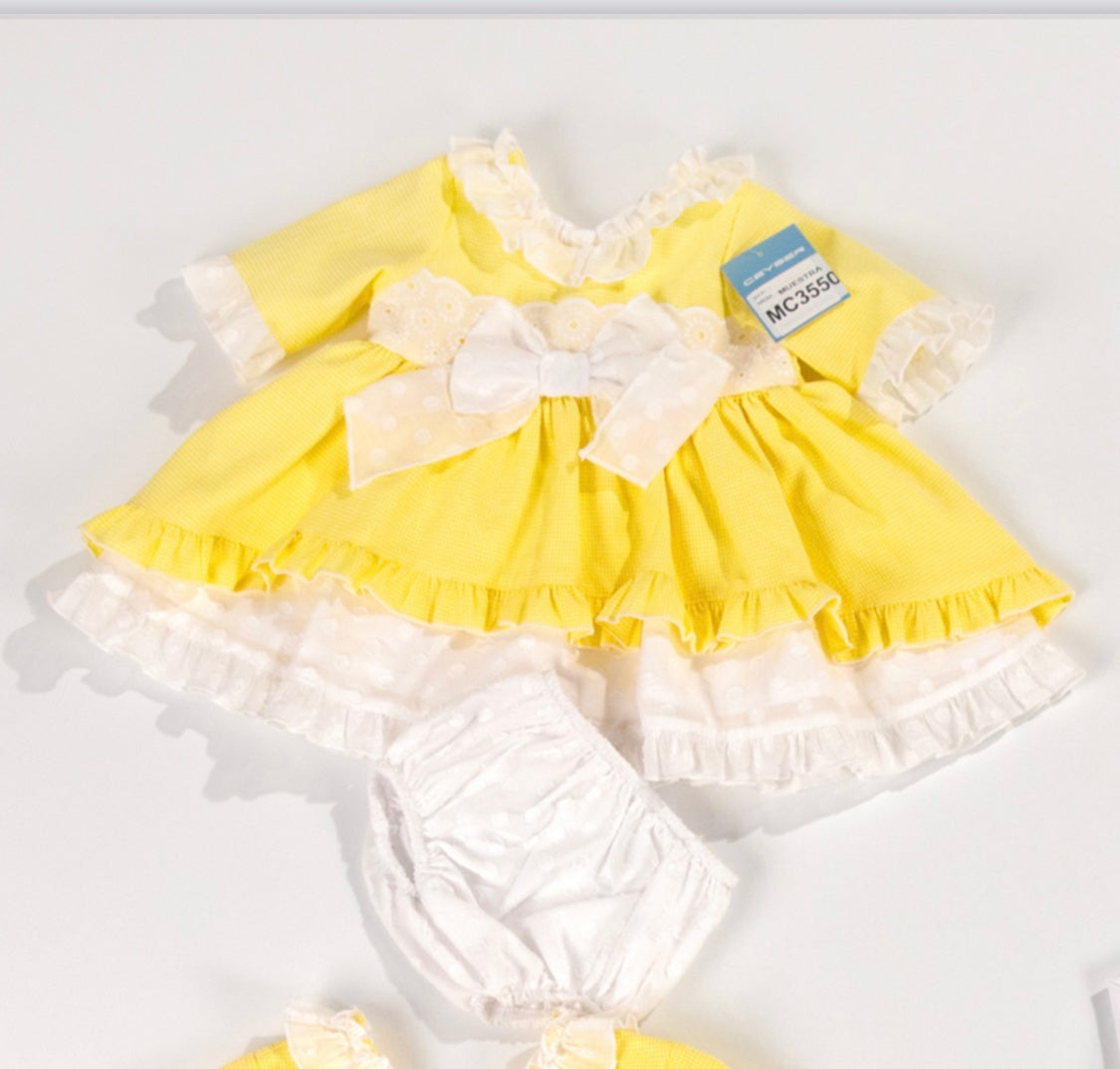 ceyber baby girls lemon yellow easter dress 