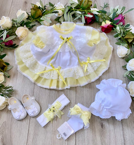 lemon frilly puffball pretty dress knickers gillytots lemon baby easter outfit