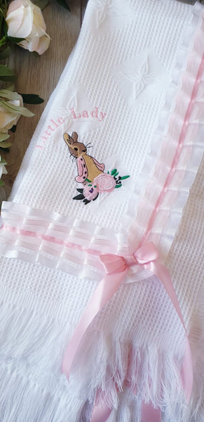 Flopsy Bunny Blanket - Pink Trim