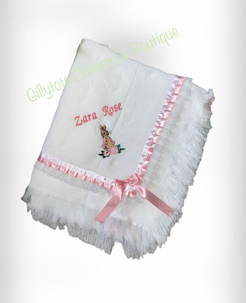 Flopsy Bunny Blanket - Pink Trim