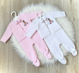 flopsy bunny peter rabbit baby clothes pink knitted knit wear dandelion pom outfits beatrix potter baby wear gillytots 