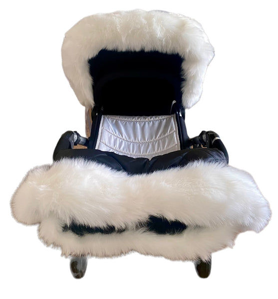 Extra Faux Fur Pram hood Trim/Handmuff - Polar Bear White