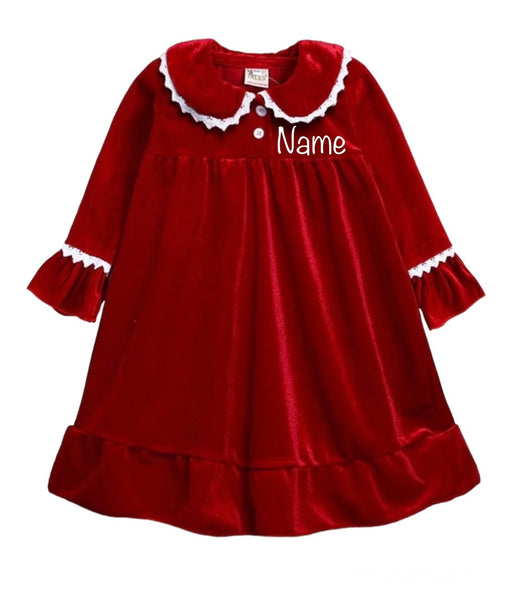 Soft Velour Girls Nightwear Dress