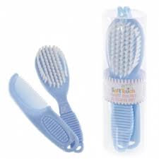 Soft Touch Baby Boys Blue Soft Brush and Comb Set