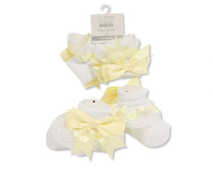 socks lemon white bows bow lace easter 
